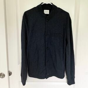Billy Reid Cotton Blend Button Front Cardigan Gray Small